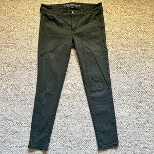 American Eagle Mid Rise Super Stretch Olive Jegging
